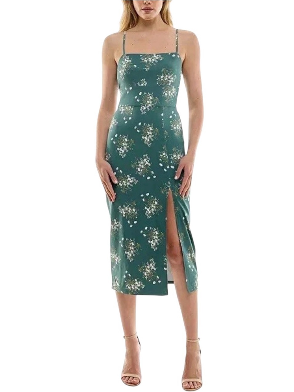NWT Trixxi - Junior Floral-Print Tie-Back
Midi Dress Sz Medium